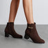 ELEGANTE BRAUNE DAMEN-STIEFELETTEN MIT SEITLICHEM REISSVERSCHLUSS FÜR PARTY, TANZ & EINKAUFEN